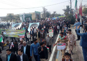 طنین‌انداز شدن شعار مرگ بر آمریکا در کهنوج + فیلم
