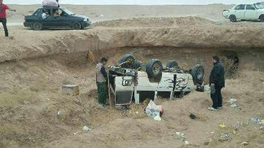 2 مصدوم براثر واژگونی خودرو در جاده مرنجاب