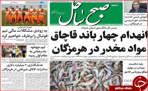 نیم صفحه نخست روزنامه های استانی؛