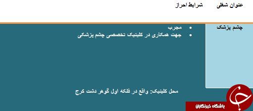 استخدام چشم پزشک