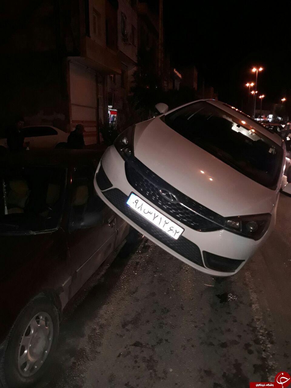 تصادف عجیب خودرو در بلوار کاشانی + عکس