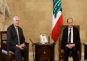 تيلرسون با رئيس جمهور و وزير خارجه لبنان دیدار کرد