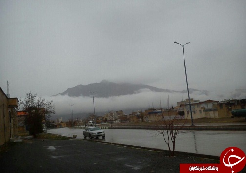 بارش مداوم باران در استان کرمانشاه+ تصاویر آبگرفتگی معابر