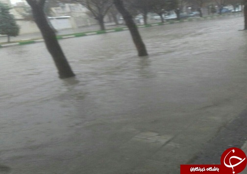 بارش مداوم باران در استان کرمانشاه+ تصاویر آبگرفتگی معابر