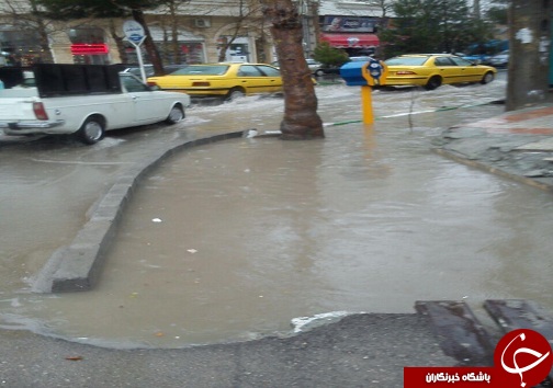 بارش مداوم باران در استان کرمانشاه+ تصاویر آبگرفتگی معابر