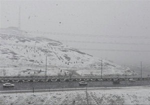 رگبار برف و باران در گردنه چری
