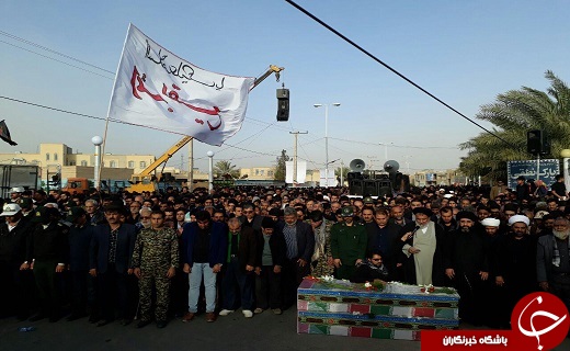 خاکسپاری پیکر دو شهید گمنام در مبارکه بافق