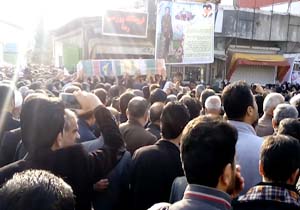 وداع باشکوه مردم نکا با پیکر مطهر شهید محمد معافی + فیلم