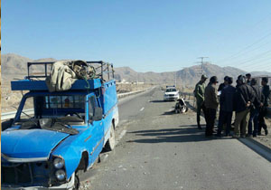 واژگونی خودروی وانت نیسان با بار دام سنگین در بجنورد