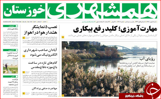نیم صفحه نخست روزنامه های استانی؛