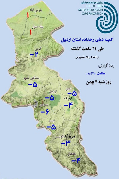 تداوم بارندگی تا بعدازظهر فردا در سطح استان اردبیل