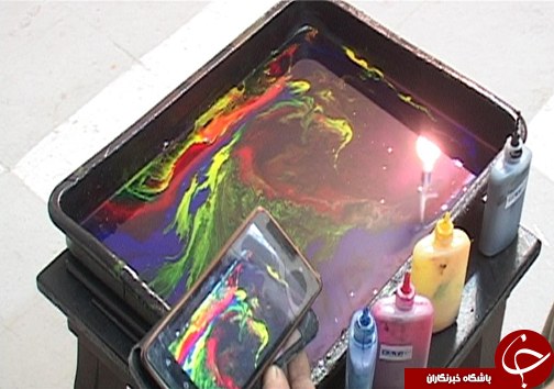 نقاشی بر روی آب با ترکیب رنگ و آب /ابداع سبک جدیدی در نقاشی + تصاویر