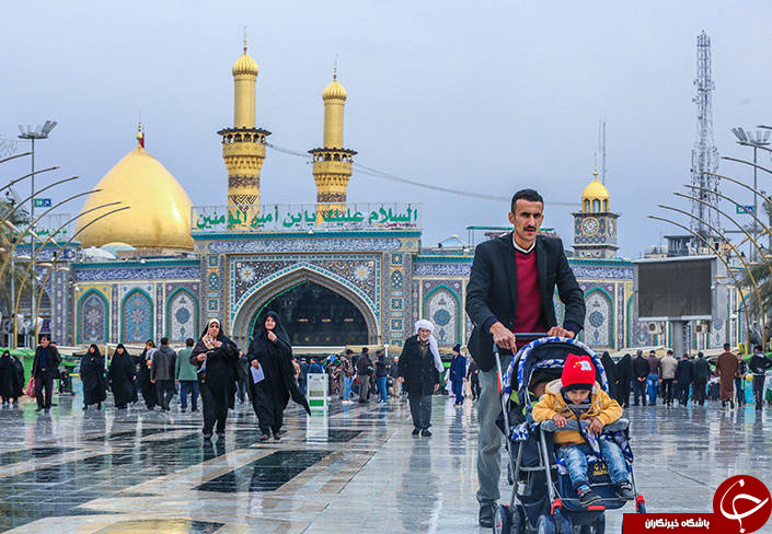 بارش باران در بین الحرمین کربلا