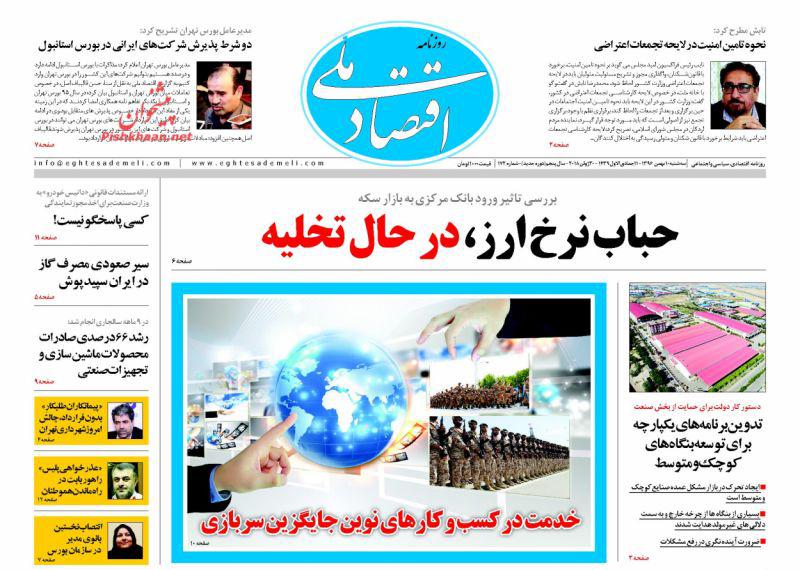 صفحه نخست روزنامه های اقتصادی 10 بهمن ماه صفحه نخست روزنامه های اقتصادی 10 بهمن ماه