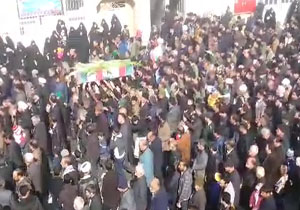 مراسم باشکوه تشییع پیکر مطهر شهدای گمنام در فروس + فیلم