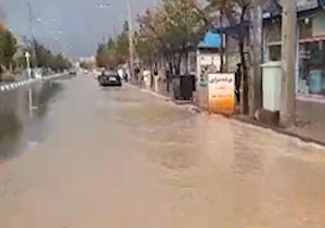 آبگرفتگی شدید خیابان‌ در شهرستان زیرکوه + فیلم