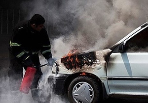 ۳ مصدوم در حادثه آتش سوزی خودرو در گلستان