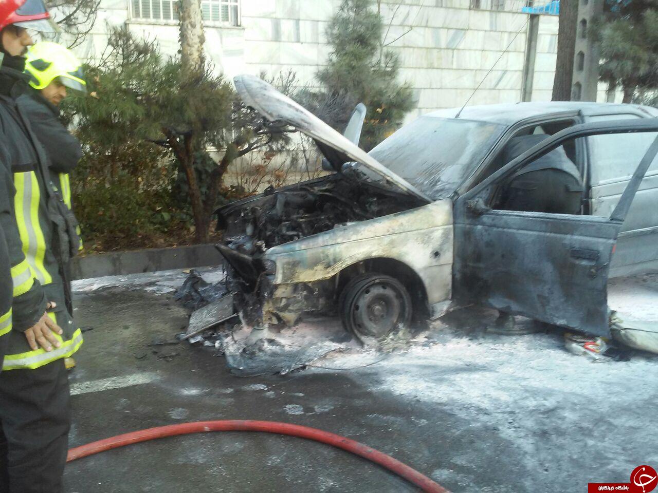 پژو 405 طعمه حریق شد + تصاویر