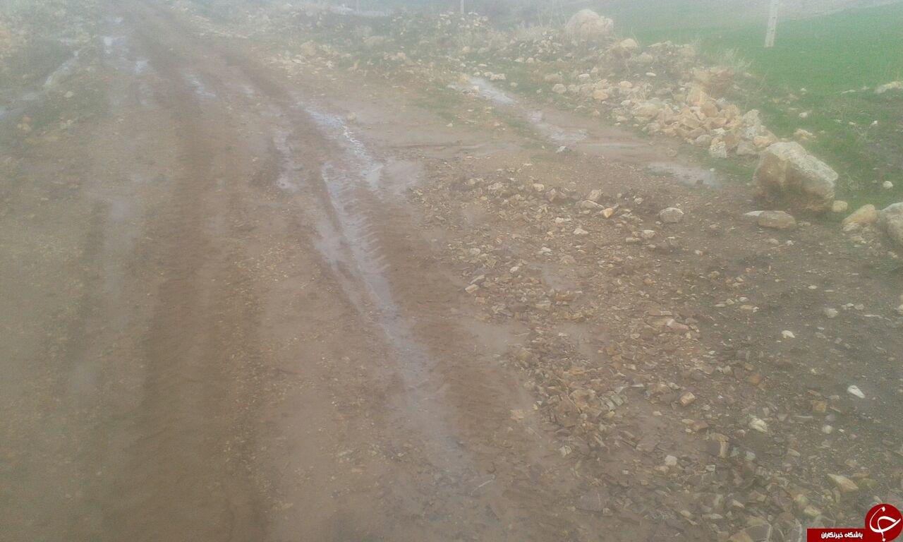 وضعیت نامناسب جاده در روستای علیقوب&zwnj;علیا + تصاویر