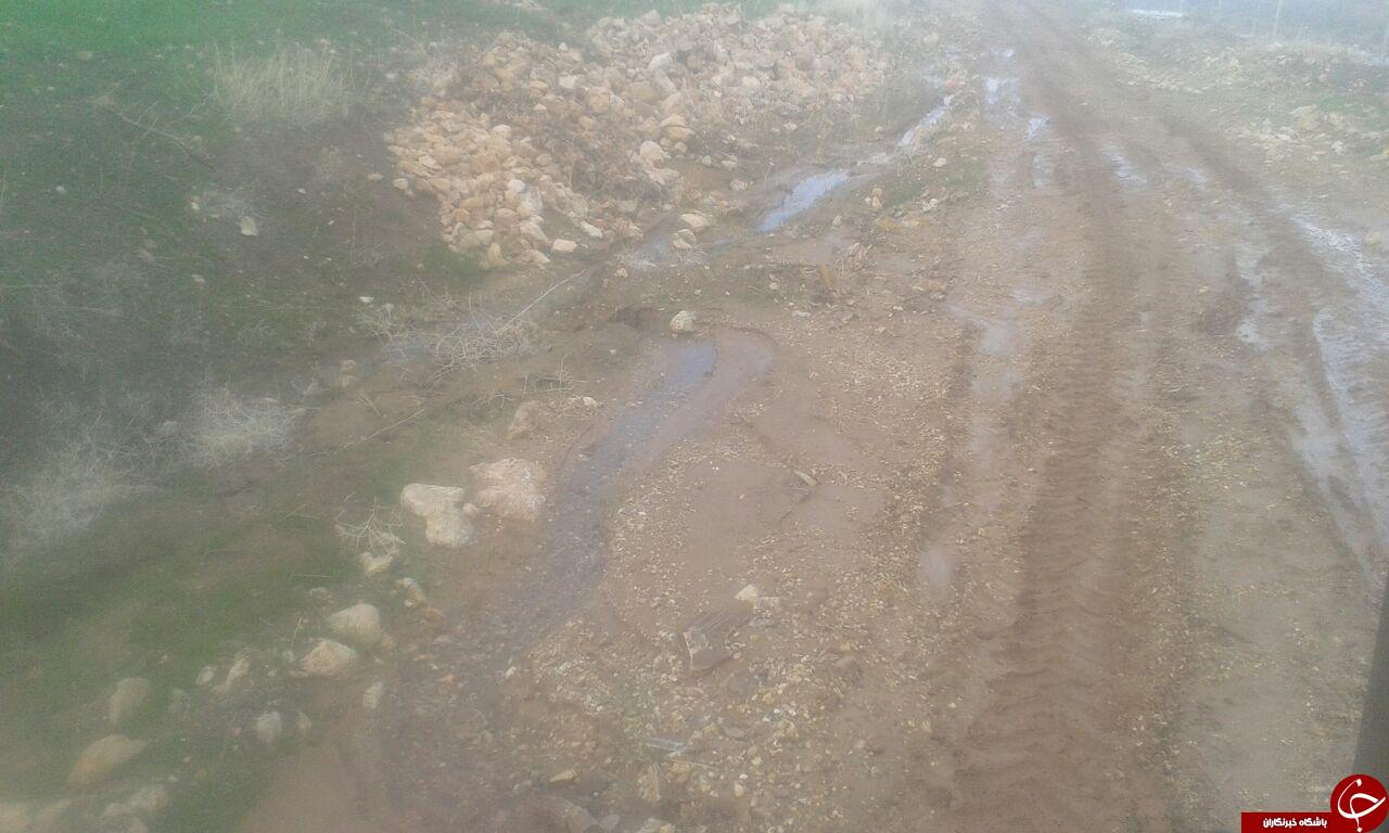 وضعیت نامناسب جاده در روستای علیقوب&zwnj;علیا + تصاویر