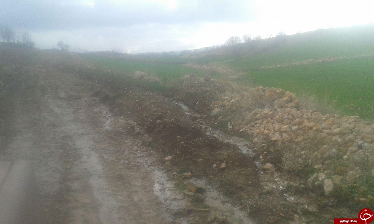 وضعیت نامناسب جاده در روستای علیقوب&zwnj;علیا + تصاویر