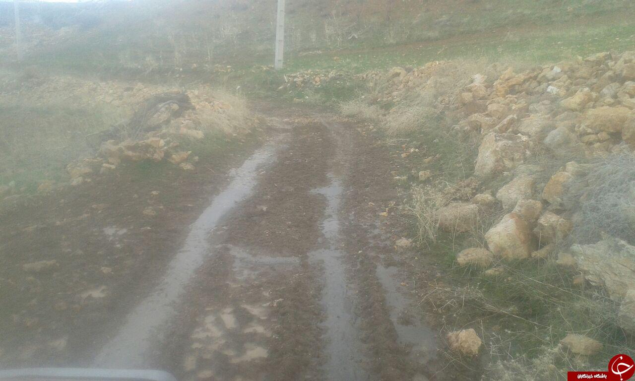 وضعیت نامناسب جاده در روستای علیقوب&zwnj;علیا + تصاویر