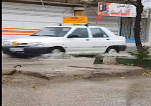 آبگرفتگی گسترده خیابان‌ها در ایذه + فیلم