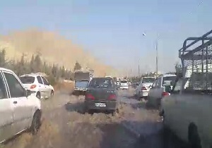 آبگرفتگی گسترده در میدان معلم شیراز + فیلم