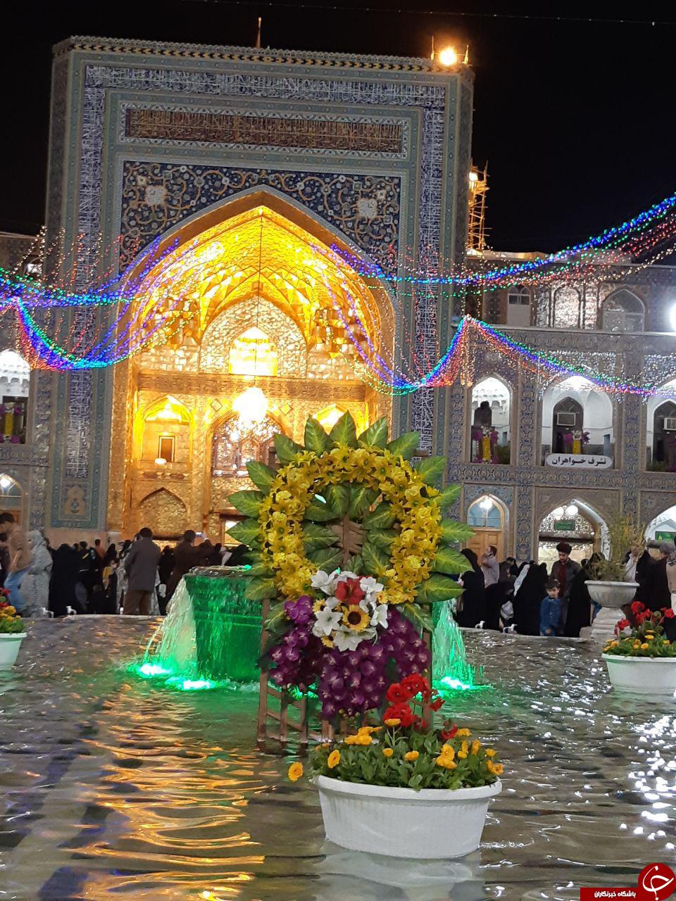 حرم مطهر رضوی در شب میلاد حضرت فاطمه زهرا (س) + تصاویر