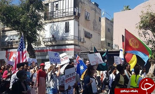 تظاهرات گسترده زنان در اراضی اشغالی فلسطین در اعتراض به اخراج مهاجران آفریقایی+ تصاویر/////