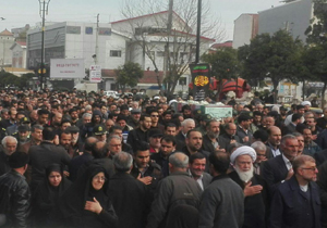 تشییع پیکر ۶ شهید گمنام در مازندران