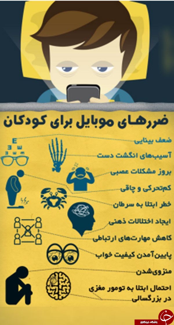 10 بلایی که موبایل سر کودکان می آورد+اینفوگرافیک