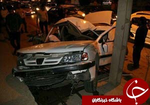 یک مجروح در تصادف پژو پارس در ساحلی خرم آباد