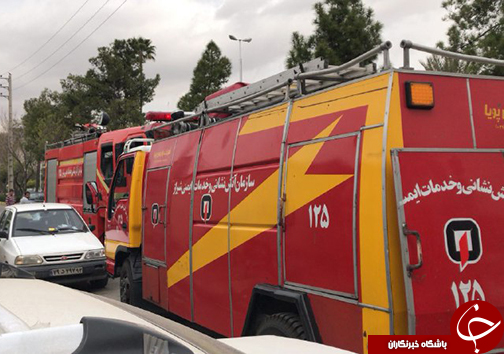 آتش سوزی در تعمیرگاه خودرو