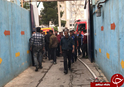 آتش سوزی در تعمیرگاه خودرو