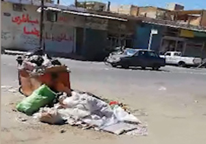 دپوی زباله‌ها در کوچه و خیابان‌های اهواز + فیلم