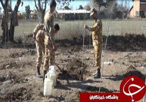کاشت نهال به یاد شهدا در لشگر ۱۶ زرهی قزوین