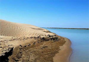 تلاقی بی‌نظیر کویر و دریا در روستای «دَرَک» + فیلم
