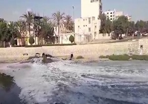 تخلیه فاضلاب به دریا در بندرعباس + فیلم
