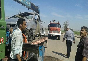 کشته و مصدوم شدن 3 نفر بر اثر واژگونی پراید