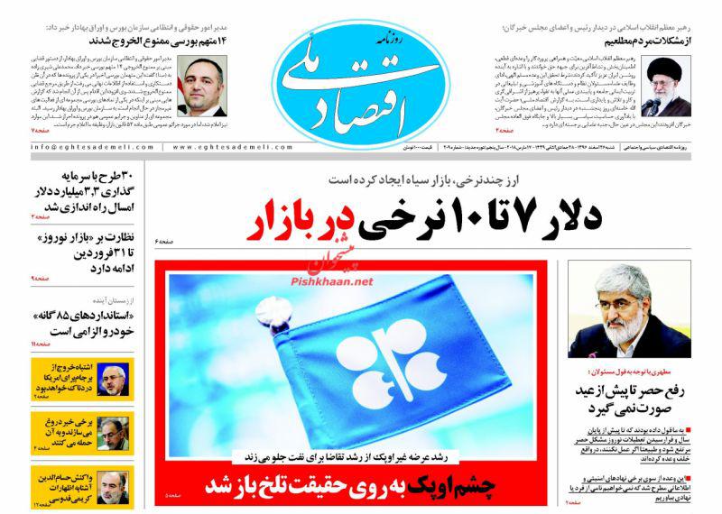 صفحه نخست روزنامه های اقتصادی 26 اسفندماه صفحه نخست روزنامه های اقتصادی 26 اسفندماه
