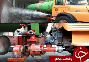 نصب پمپ اطفا حریق بر روی تانکر ایستگاه شماره ۷ سازمان آتش نشانی خرم آباد+عکس