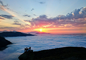 لحظات زیبای غروب آفتاب در بندپی + فیلم
