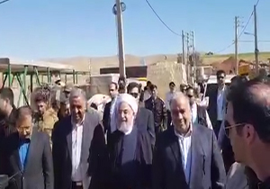 ورود رئیس جمهور به مناطق زلزله زده کرمانشاه +فیلم