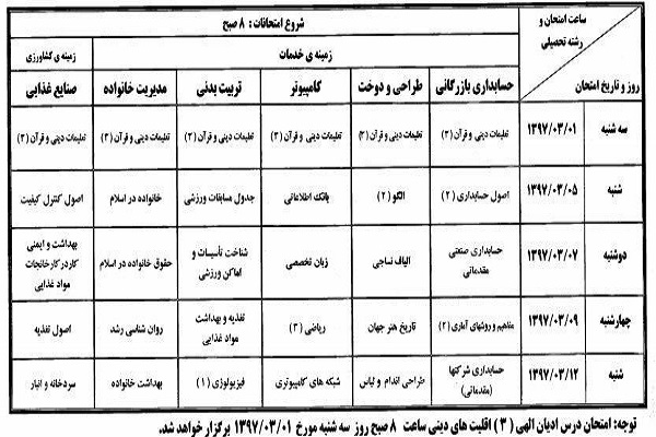 تاریخ امتحانات نهایی خردادماه اعلام شد