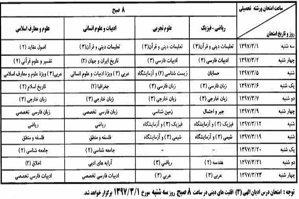 تاریخ امتحانات نهایی خردادماه اعلام شد
