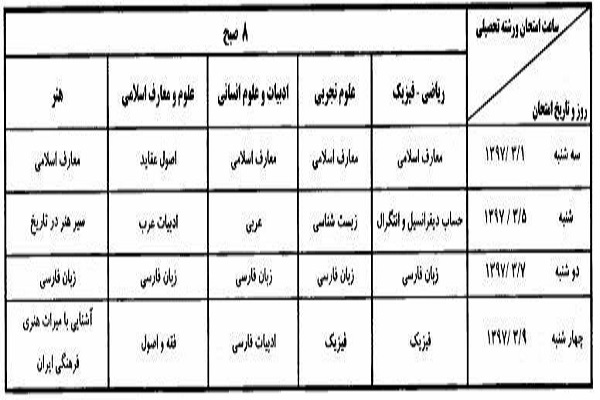 تاریخ امتحانات نهایی خردادماه اعلام شد