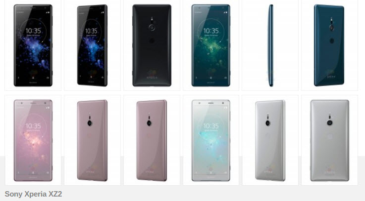 تنوع رنگی گوشی های Xperia XZ2 و Xperia XZ2 Compact