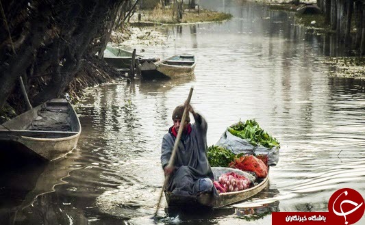 تصویری دیدنی از بازارچه شناور در هند