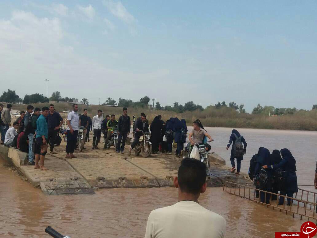 اندر مشکلات گذر از پل ارتباطی مسیر عنافجه + تصاویر